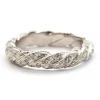 14k White Gold And Diamond Twisted Rope Band Ring
