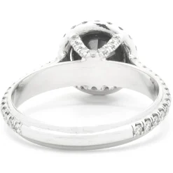 14k White Gold Black Diamond Engagement Ring