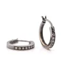 18k White Gold Black Rhodium Diamond Huggie Earrings