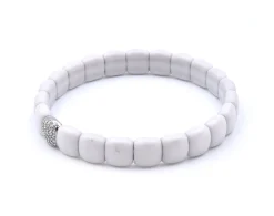 18k White Gold Ceramic and Diamond Bracelet
