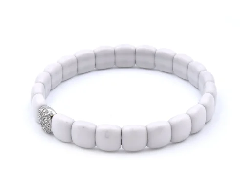 18k White Gold Ceramic and Diamond Bracelet