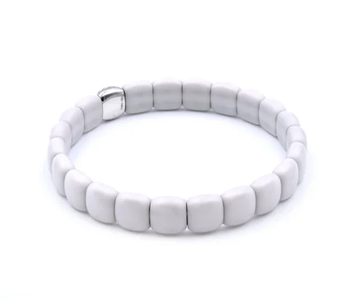18k White Gold Ceramic and Diamond Bracelet