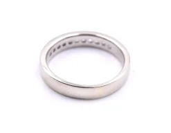 14k White Gold Channel Set Princess Cut Diamond Band