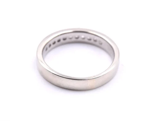 14k White Gold Channel Set Princess Cut Diamond Band
