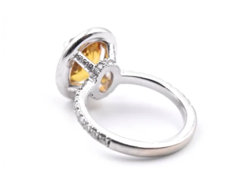 14k White Gold Cognac Sapphire and Diamond Ring