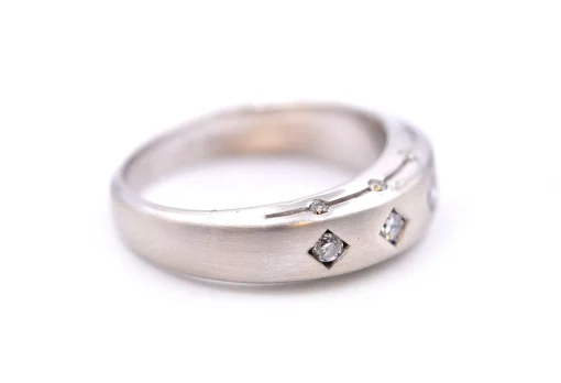 14k White Gold Contemporary Diamond Band