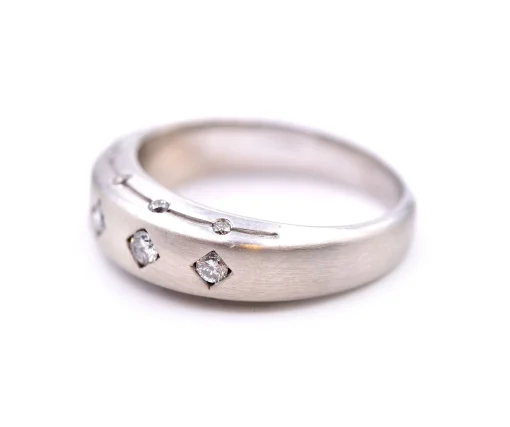 14k White Gold Contemporary Diamond Band