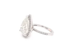 14k White Gold 10.09ct Pear Diamond Engagement Ring