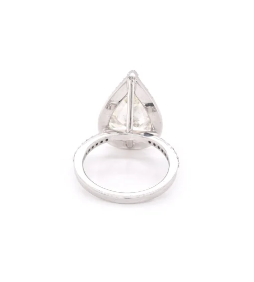 14k White Gold 10.09ct Pear Diamond Engagement Ring