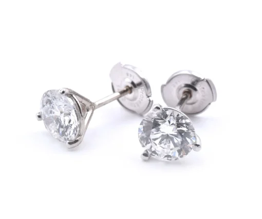 14k White Gold 2.08cttw Diamond Stud Earrings