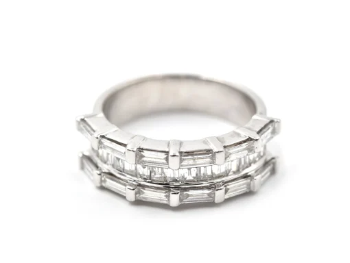 14k White Gold Diamond Band