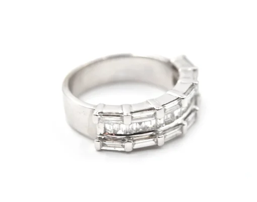 14k White Gold Diamond Band
