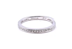 18k White Gold Diamond Bead Set Band