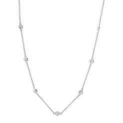 14k White Gold Diamond By The Yard Necklace