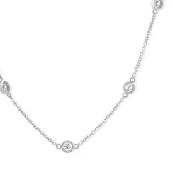 14k White Gold Diamond By The Yard Necklace