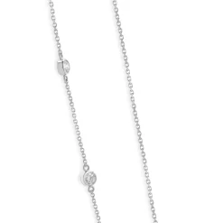 14k White Gold Diamond By The Yard Necklace