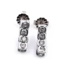 14k White Gold Diamond Dangle Earrings