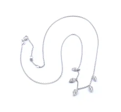 14k White Gold Diamond Dangle Necklace