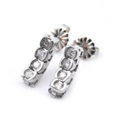 14k White Gold Diamond Dangle Earrings