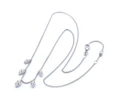 14k White Gold Diamond Dangle Necklace