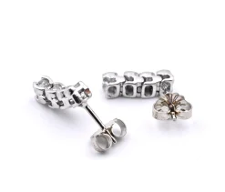 14k White Gold Diamond Dangle Earrings