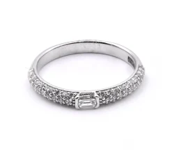 14k White Gold Diamond Wedding Band
