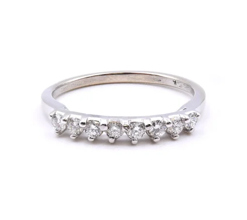 14k White Gold Diamond Wedding Band