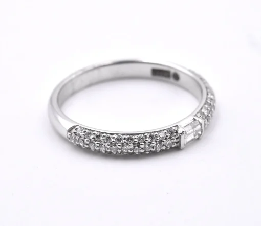 14k White Gold Diamond Wedding Band