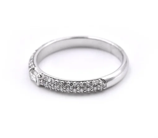 14k White Gold Diamond Wedding Band