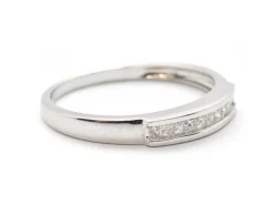 14k White Gold Princess Cut 0.33cttw Diamond Wedding Band