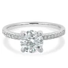 14k White Gold Round Brilliant Cut Diamond Engagement Ring