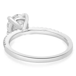 14k White Gold Round Brilliant Cut Diamond Engagement Ring