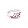 14k White Gold Sapphire and Ruby Bypass Ring
