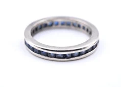 14k White Gold Sapphire Band