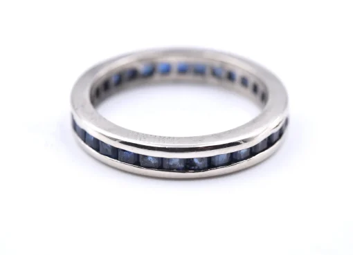 14k White Gold Sapphire Band
