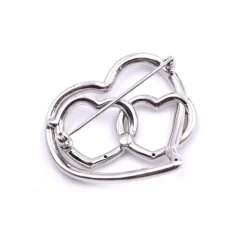 14k White Gold Triple Heart Pendant
