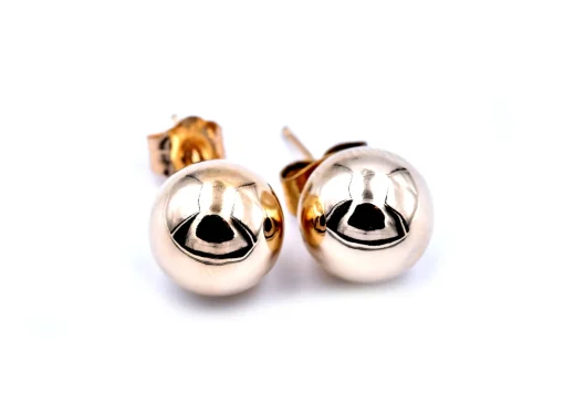 14k Yellow Gold Ball Stud Earrings
