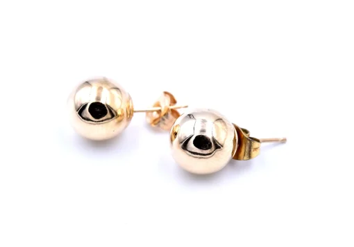 14k Yellow Gold Ball Stud Earrings