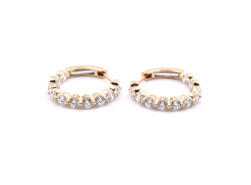 18k Yellow Gold Diamond Inside-Out Hoop Earrings