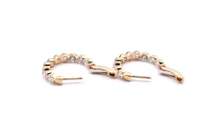 18k Yellow Gold Diamond Inside-Out Hoop Earrings