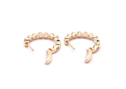 18k Yellow Gold Diamond Inside-Out Hoop Earrings