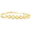 14k Yellow Gold Tapered Baguette Diamond X Link Bracelet