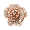 18 Karat Rose and White Gold Diamond Flower Ring