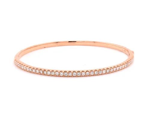 18 Karat Rose Gold Diamond Bangle Bracelet