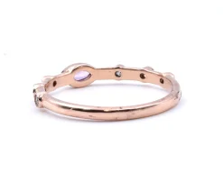 14 Karat Rose Gold Diamond and Pink Sapphire Band