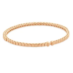 14 Karat Rose Gold Diamond Flex Cuff Bracelet