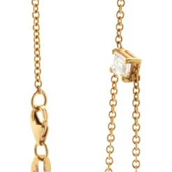 18 Karat Rose Gold Emerald and Marquise Cut Diamond Lariat Necklace