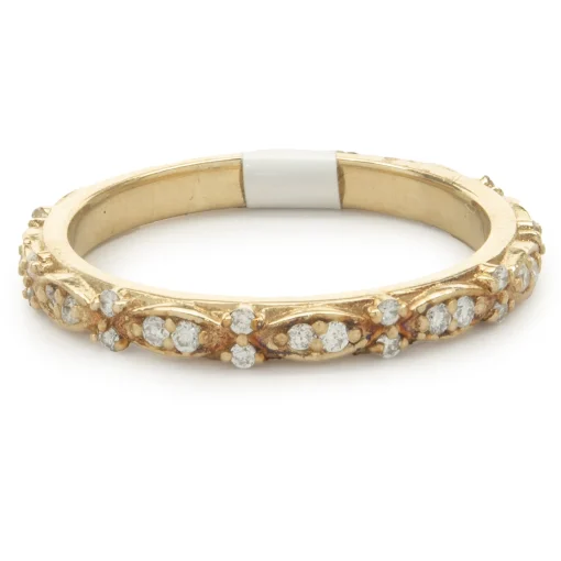 14 Karat Rose Gold Filigree Diamond Band