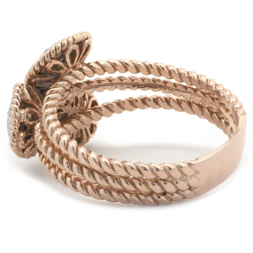 14 Karat Rose Gold Multi Shape Diamond Cluster Ring