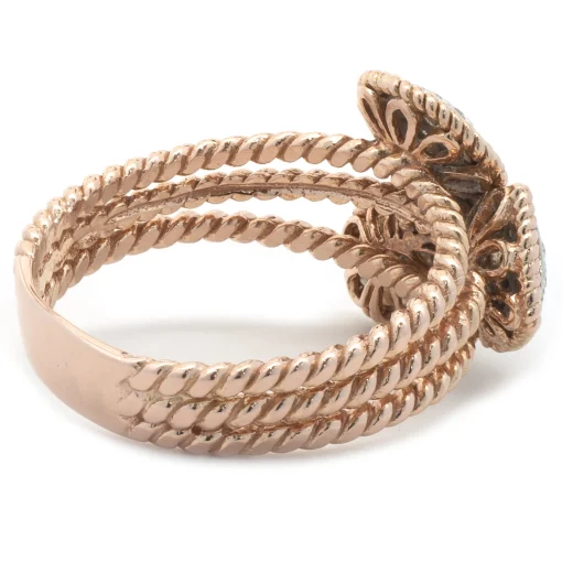 14 Karat Rose Gold Multi Shape Diamond Cluster Ring
